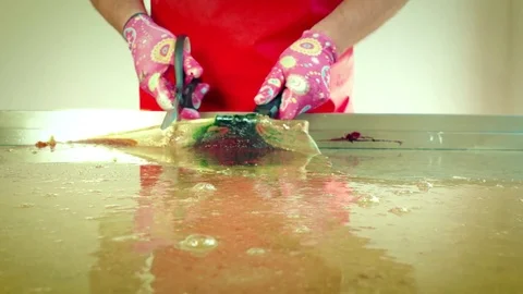 Caramel workflow process in a candy manufacture Stock Footage 82717238
