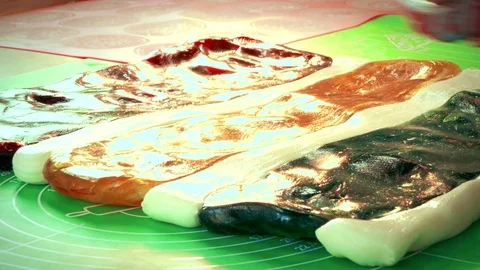 Caramel workflow process in a candy manufacture Stock Footage 82717703