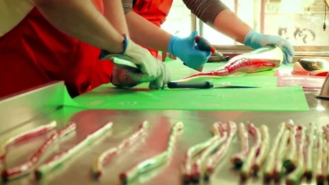 Caramel workflow process in a candy manufacture Stock Footage 82717720