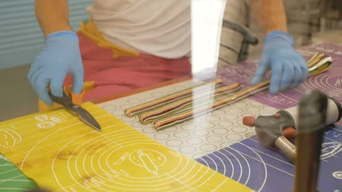 Caramel workflow process in a candy manufacture Stock Footage 95994416