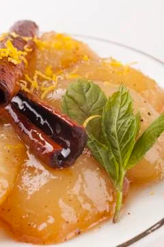 Caramelised pears Stock Photos