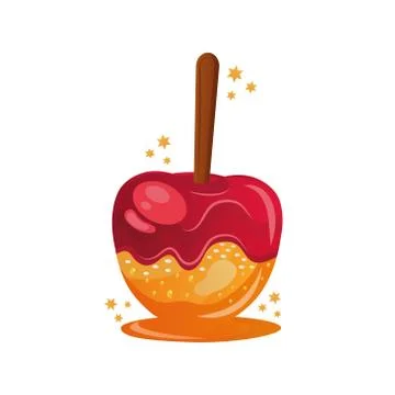 Caramelized apple fruit isolated icon Illustrazione stock