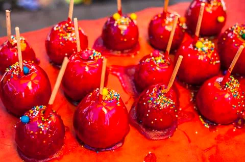 Caramelized apples Stock Photos