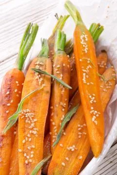 Caramelized carrots Foto stock