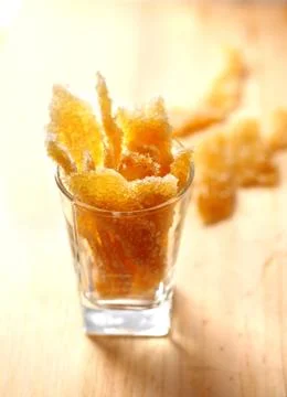 Caramelized stem ginger Stock Photos