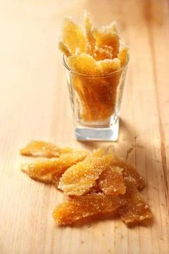 Caramelized stem ginger Stock Photos