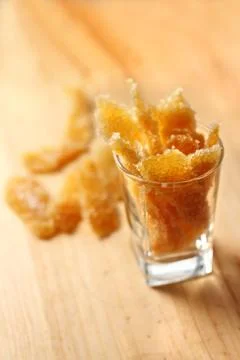 Caramelized stem ginger Stock Photos