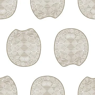 Carapace turtle Zen Tangle seamless pattern. Coloring book wildlife animal. W 스톡 일러스트