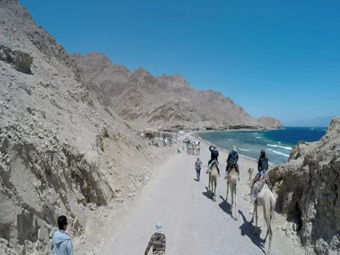 Caravan at camp Stock Footage 72810574