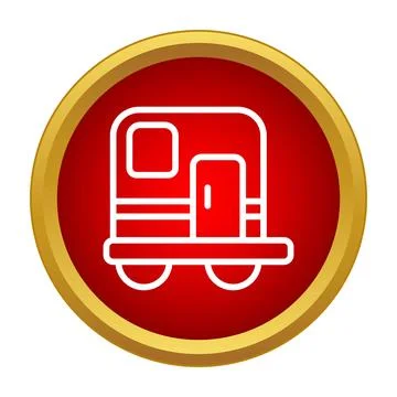 Caravan camper trailer vector icon for travel and camping Ilustración de archivo