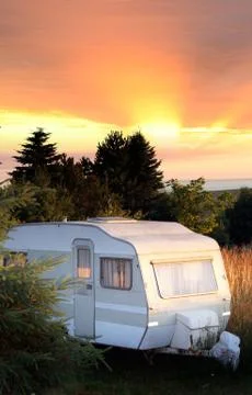 Caravan forest Stock Photos