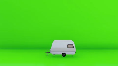 Caravan green screen animation Video stock 265528849
