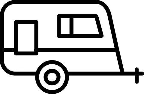 Caravan Line Icon Design Stock Illustration
