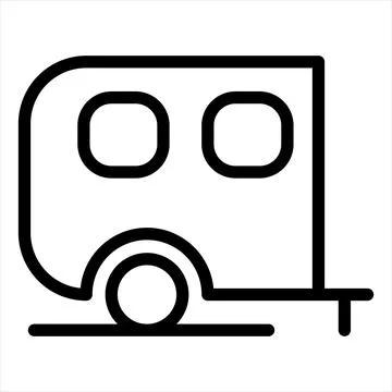 Caravan line icon vector illustration isolated on white background Illustrazione stock