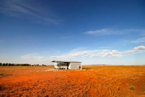 Caravan in old barn Stock Photos
