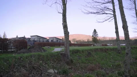 Caravan park mountain sun Stock Footage 167668858