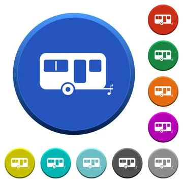 Caravan trailer beveled buttons Illustrazione stock