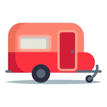 Caravan trailer icon representing camping, travel, adventure, nomadic lifestyle Stock-Illustration