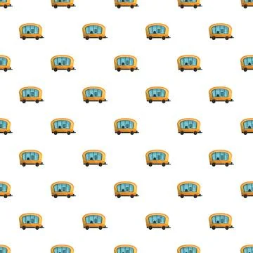 Caravan trailer seamless pattern for travel and adventure Stock Illustration
