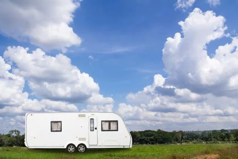 Caravans camping Stock Photos