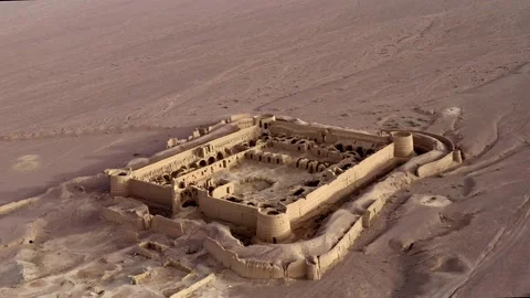 Caravanserai in the desert Stock Footage 236484584