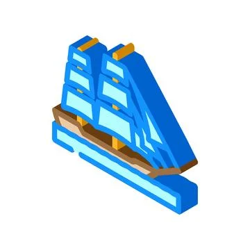 Caravel ancient ship isometric icon vector illustration Stock Illustration