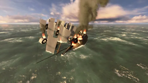 Caravel on fire Stock Footage 23936782