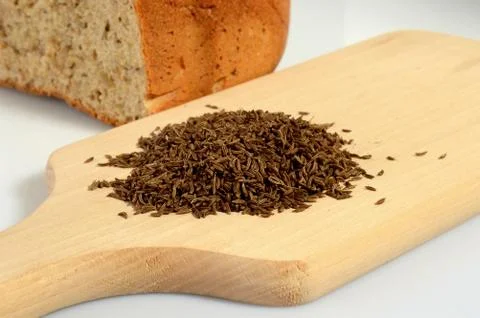 Caraway and bread Stock Photos