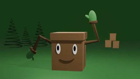 Carboard box waving on green background Stock Footage 287987464