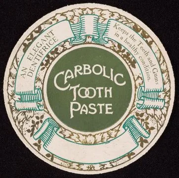 Carbolic tooth paste: an elegant dentifrice, 1895-1910? Stock Illustration
