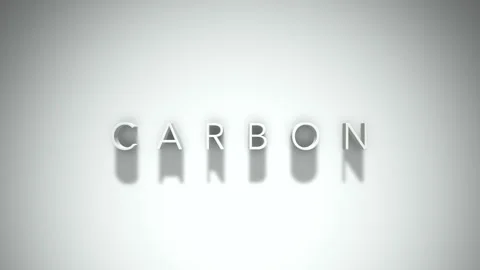 Carbon 3D title animation with shadows on a white background Stock-Footage 296525545