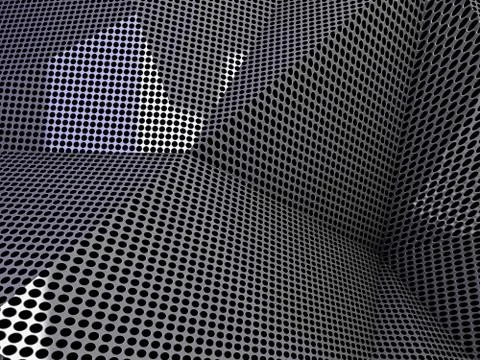 Carbon abstract dotted dark background concept. 3D Stock Illustration