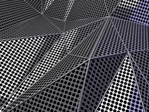 Carbon abstract dotted dark background concept. 3D Illustrazione stock