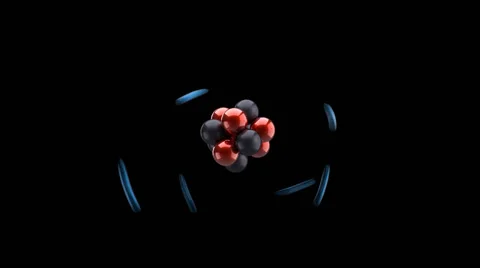 Carbon atom with electrons Stock Footage 52388840