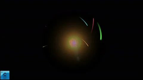 Carbon atom nucleus electron movement Stock Footage 63189948