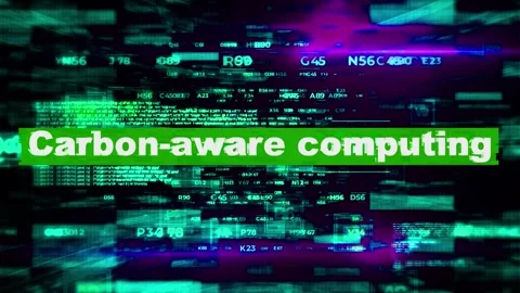 Carbon-aware computing tech words HiTech Backgrounds 05 Stock Footage 346535825