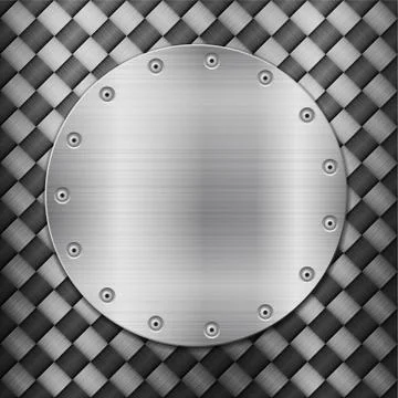 Carbon background and circle plate Stock Illustration