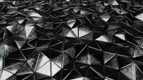 Carbon black metallic triangles pattern looping 3D animation Stock Footage 163892681