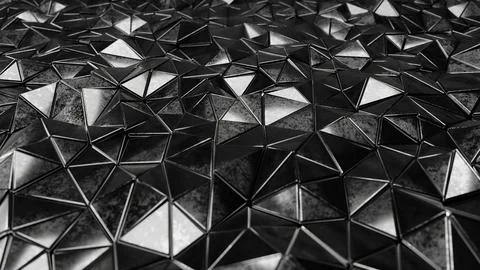 Carbon black metallic triangles pattern rendered as background 스톡 일러스트