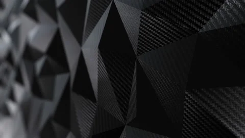 Carbon black triangular polygonal background loop Stock Footage 137858868
