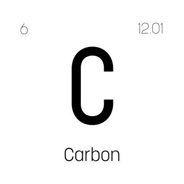 Carbon, C, periodic table element Stock Illustration