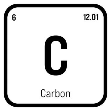 Carbon, C, periodic table element Stock Illustration