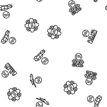 Carbon capture co2 storage seamless pattern vector Illustrazione stock