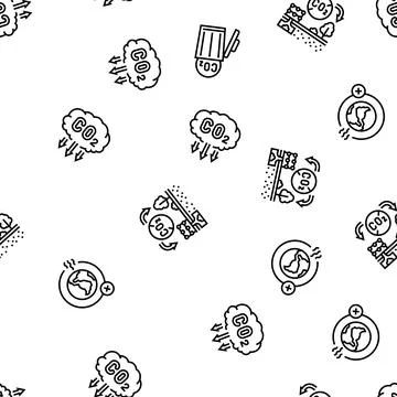 Carbon capture co2 storage seamless pattern vector Illustrazione stock