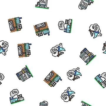 Carbon capture co2 storage seamless pattern vector Illustrazione stock