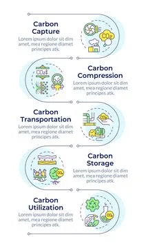 Carbon capture methodology infographic vertical sequence Stockillustratie