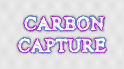 Carbon capture neon effects, text animation on transparent background Vidéo 303344963