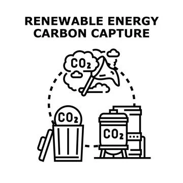 Carbon capture technology reducing global co2 emissions Stock Illustration