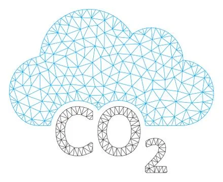 Carbon Cloud Polygonal Frame Vector Mesh Illustration Stock Illustration