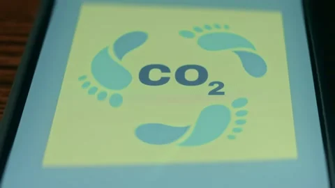 Carbon CO2 Foot Symbol, presentation Stock Footage 310053833